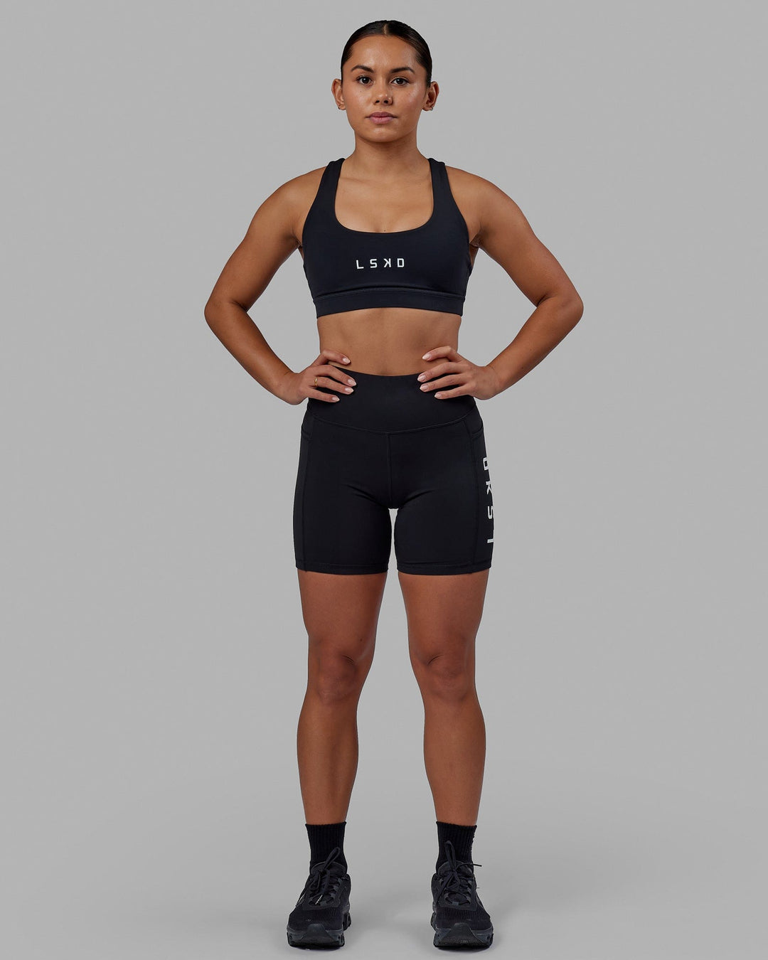 Rep Sports Bra Small Logo - Black-White