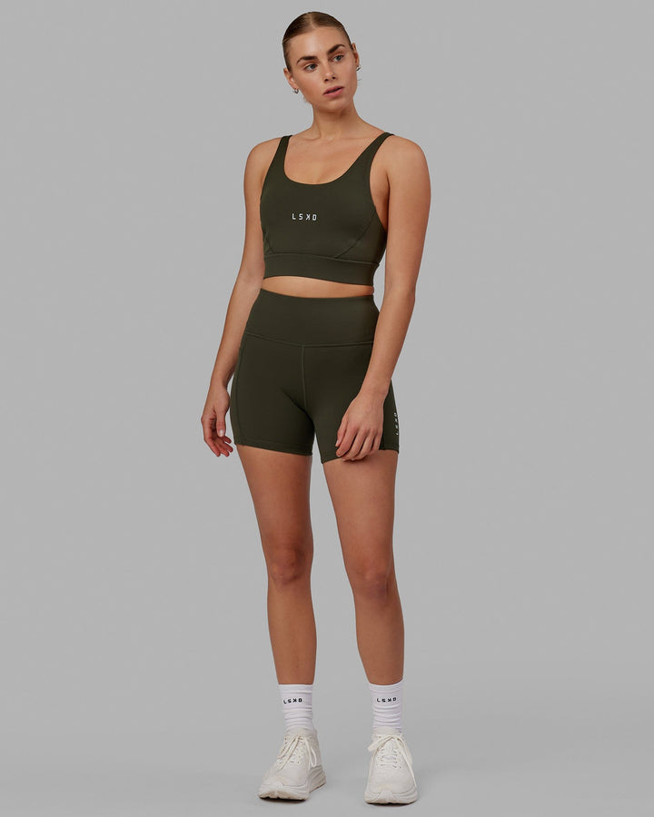 Woman wearing Rep X-Short Tight - Forest Night
