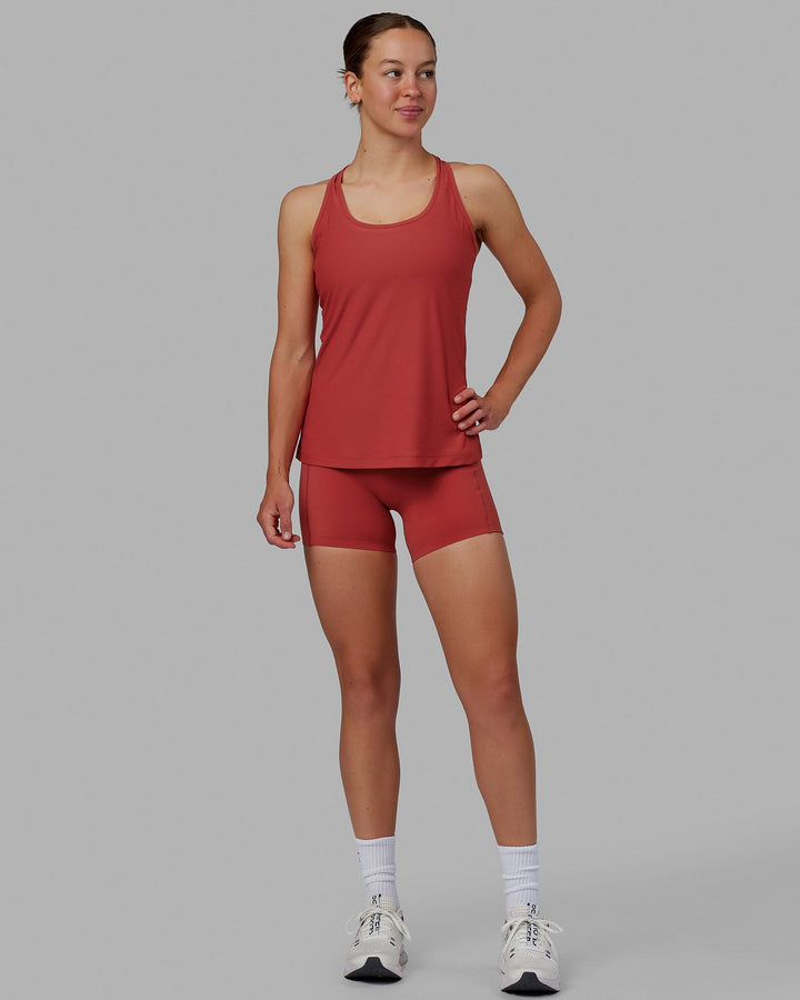 Woman wearing Sprint Tank - Cardinal