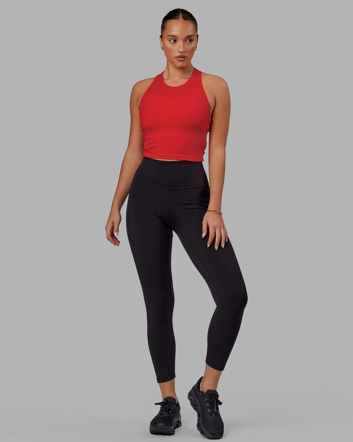 Woman wearing Squad Ribbed Tank - Infared