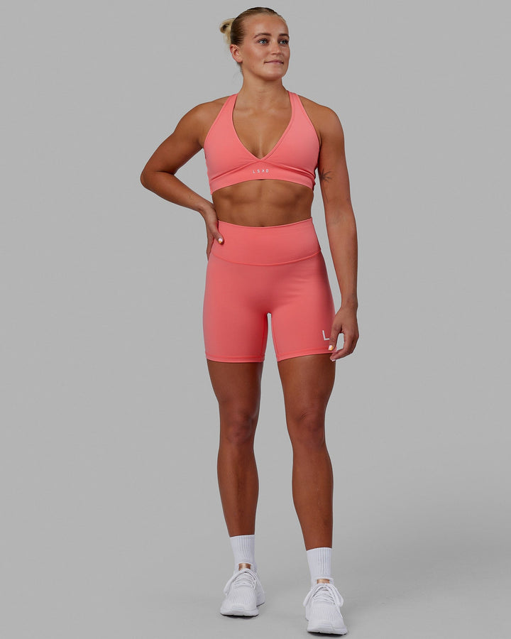 Woman wearing Stamina Bra - Coral