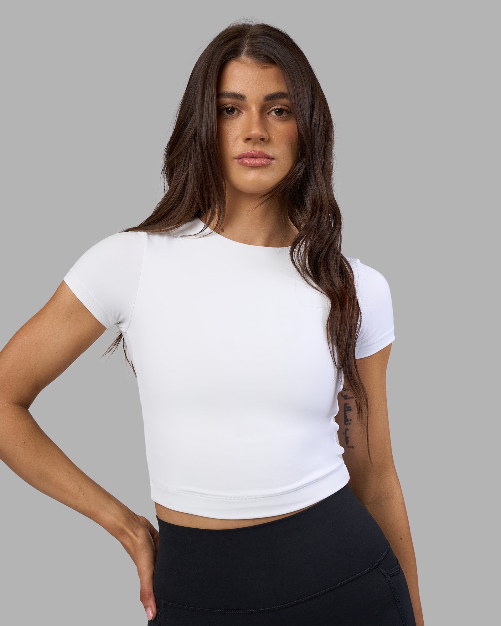 トップス Cotton Lyocell Cropped Top - white Ciao Lucia | Eva Top White Cotton