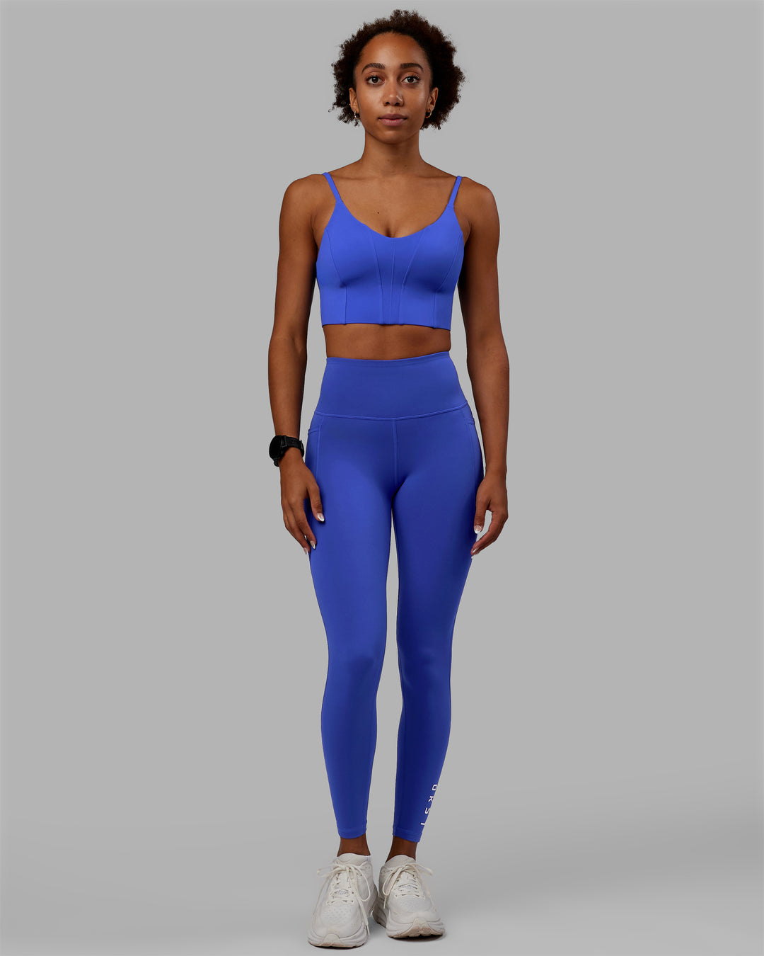 Woman wearing Streamline Bra - Power Cobalt