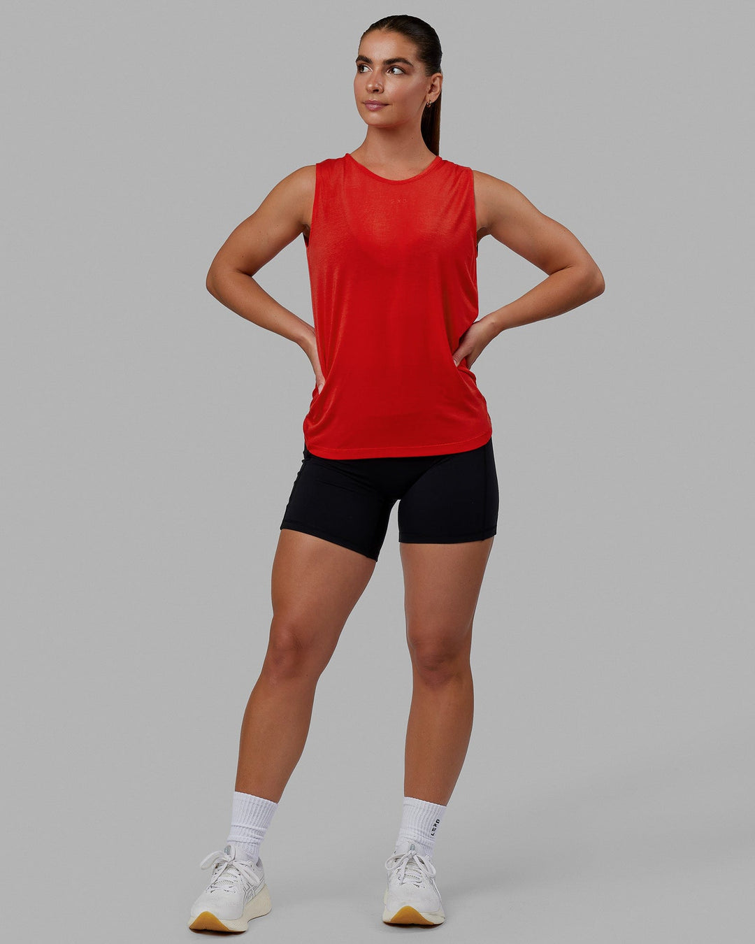 Swivel Open Back Tank - Infrared | LSKD