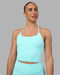Woman wearing Twist Tank With Shelf Bra - Island Paradise | Model:Sophie | Size:S