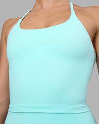 Woman wearing Twist Tank With Shelf Bra - Island Paradise | Model:Sophie | Size:S