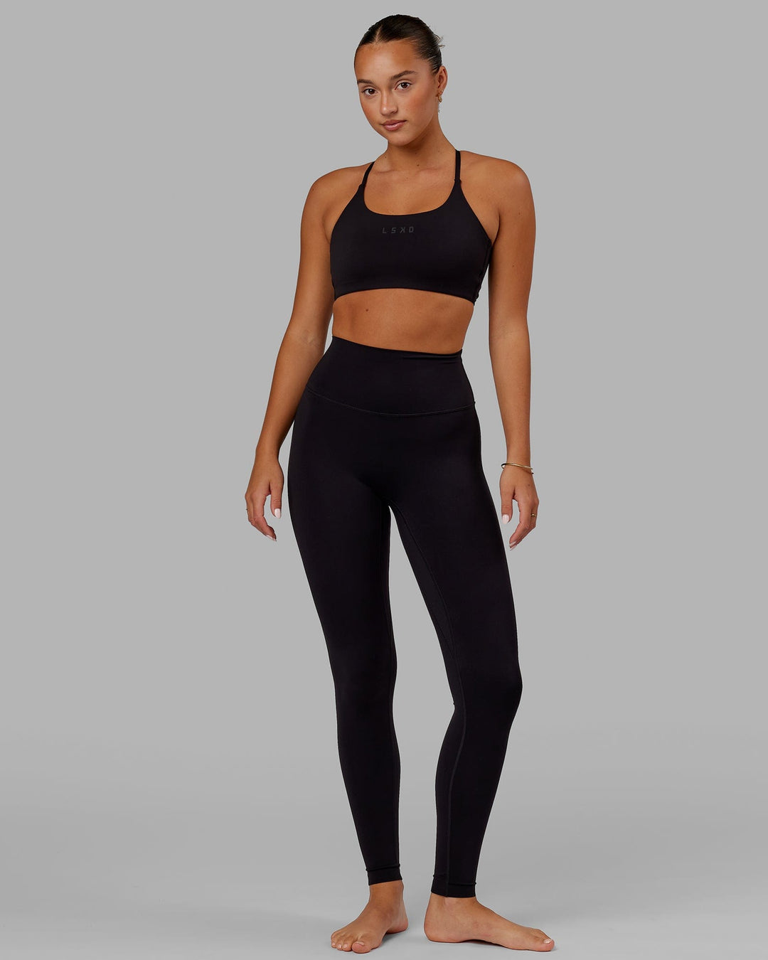 Criss Cross Back Sports Bra & Leggings Set with Phone Pocket