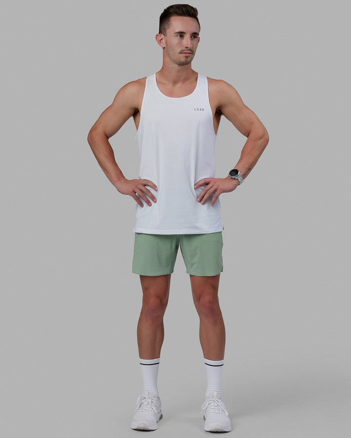 Man wearing UltraAir 6" Lined Performance Short - Iceberg Green