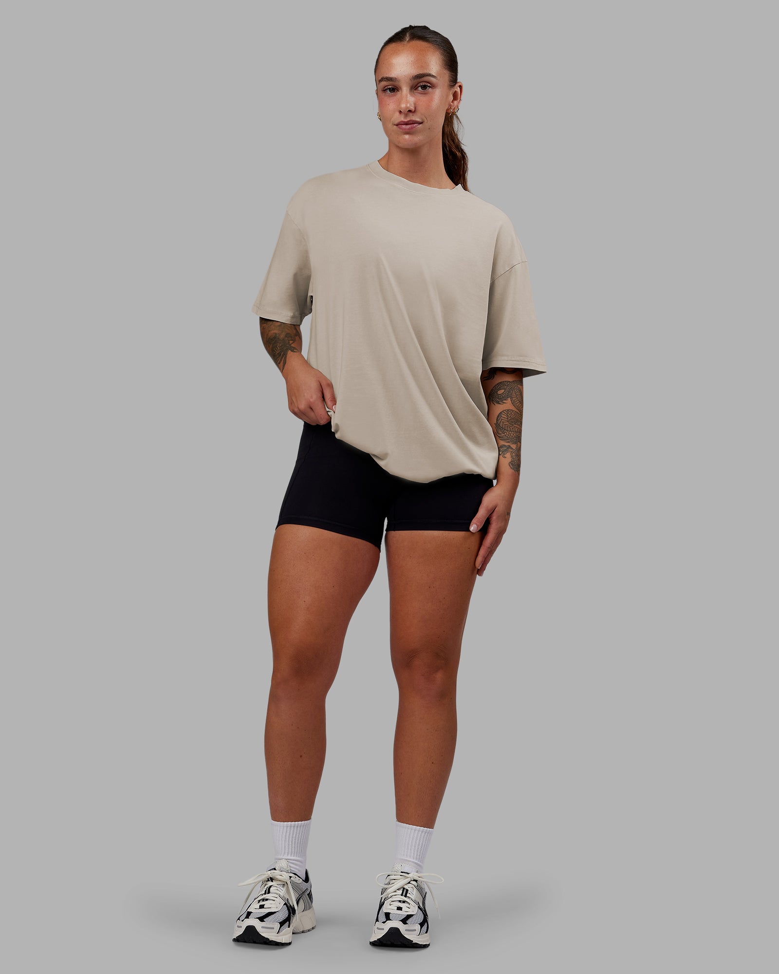 Set The Standard Washed FLXCotton Oversized Tee - Shale Beige – LSKD