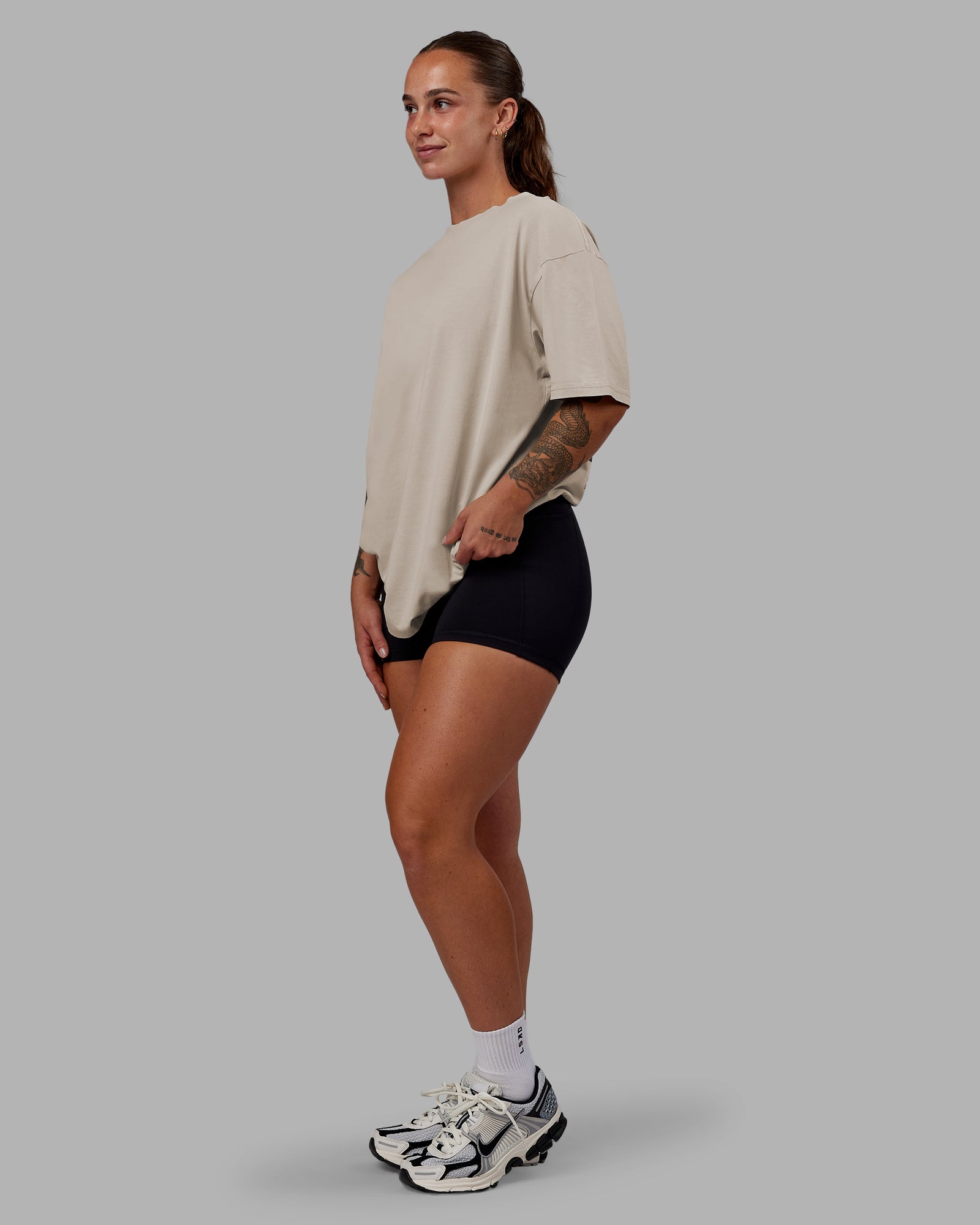 Set The Standard Washed FLXCotton Oversized Tee - Shale Beige – LSKD