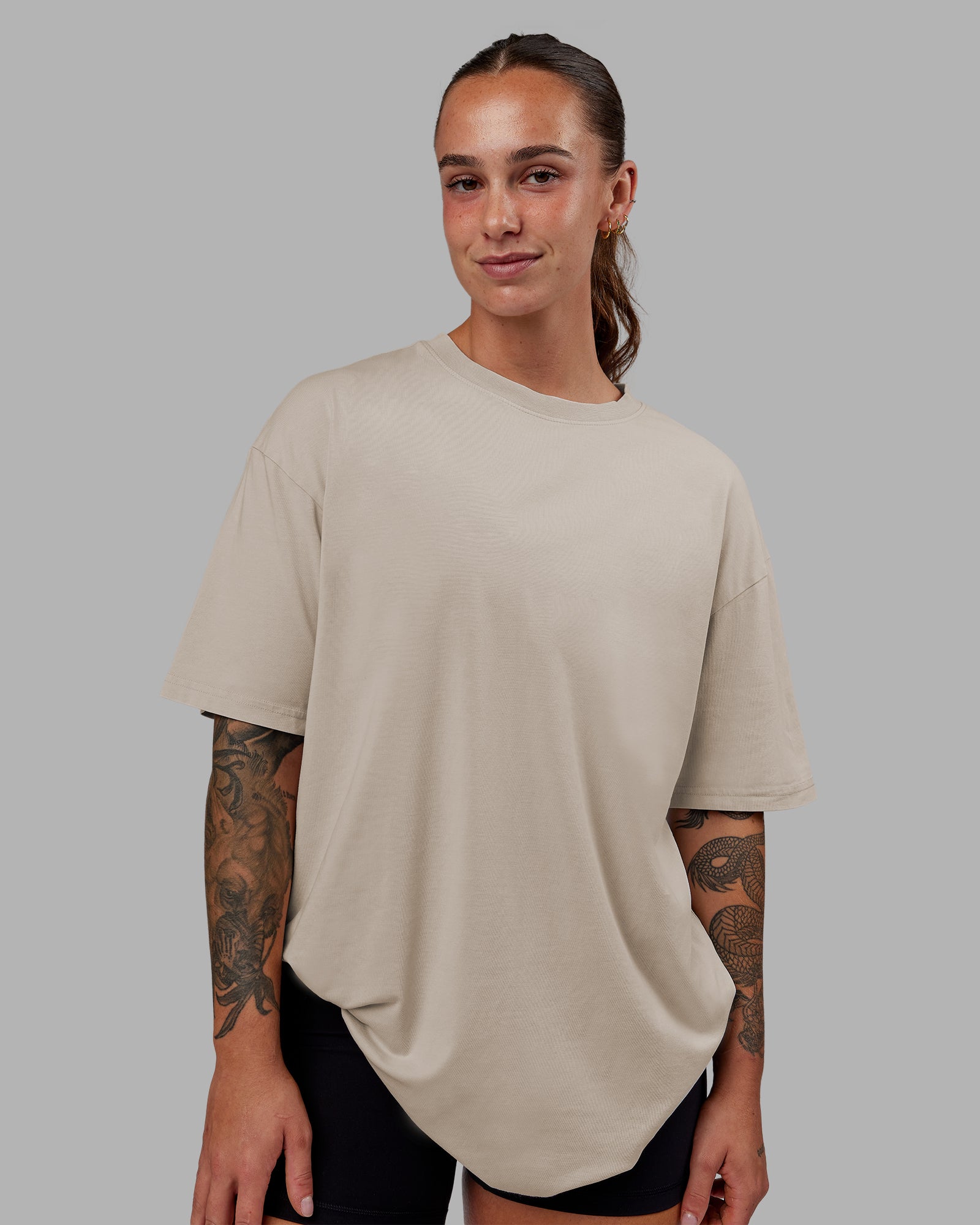 Set The Standard Washed FLXCotton Oversized Tee - Shale Beige – LSKD