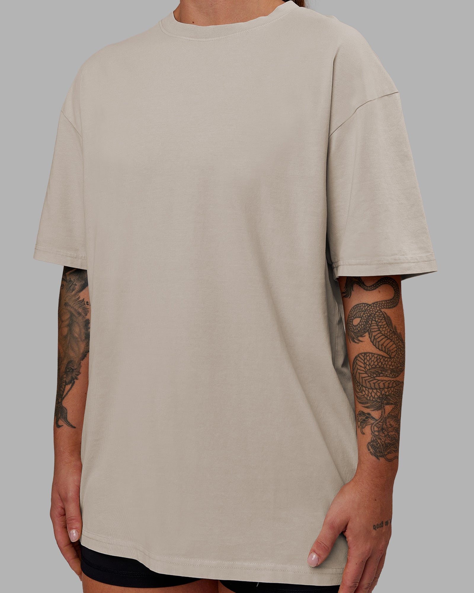 Set The Standard Washed FLXCotton Oversized Tee - Shale Beige – LSKD