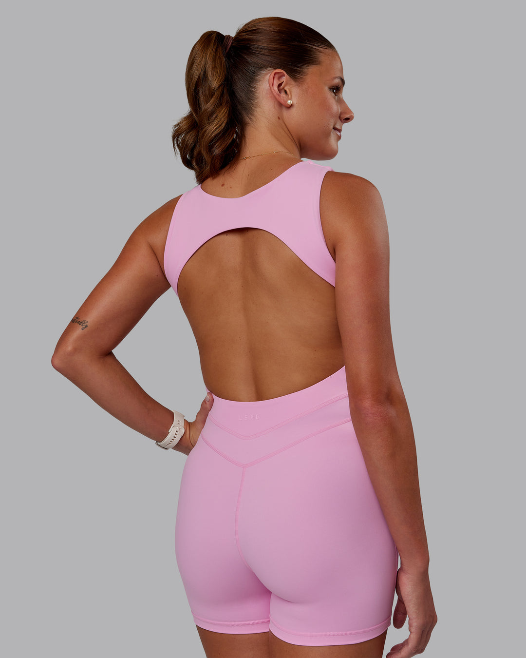 Woman wearing Untamed Bodysuit - Pink Frosting | Model:Phoebe | Size:S