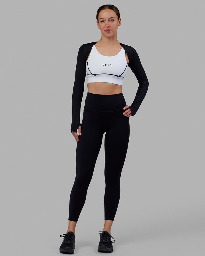 Woman wearing Warm Up LS Bolero - Black
