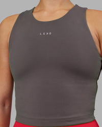 Woman wearing Base Tank - Dark Storm | Model:Keisha | Size:S