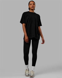 Woman wearing Stamped Heavyweight Oversized Tee - Black