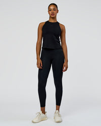 Woman wearing Wrap It Up FLXCotton Tank - Black | Model:Rosie | Size:S