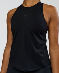 Woman wearing Wrap It Up FLXCotton Tank - Black | Model:Rosie | Size:S