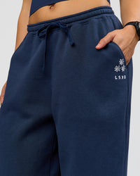 Woman wearing Zola Wide Leg Lounge Pant - Future Navy | Model:Grace | Size:S
