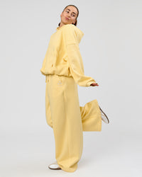 Woman wearing Zola Wide Leg Lounge Pant - Lemon | Model:Grace | Size:S