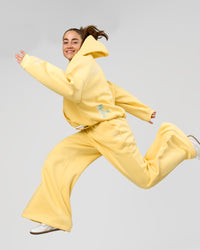 Woman wearing Zola Wide Leg Lounge Pant - Lemon | Model:Grace | Size:S