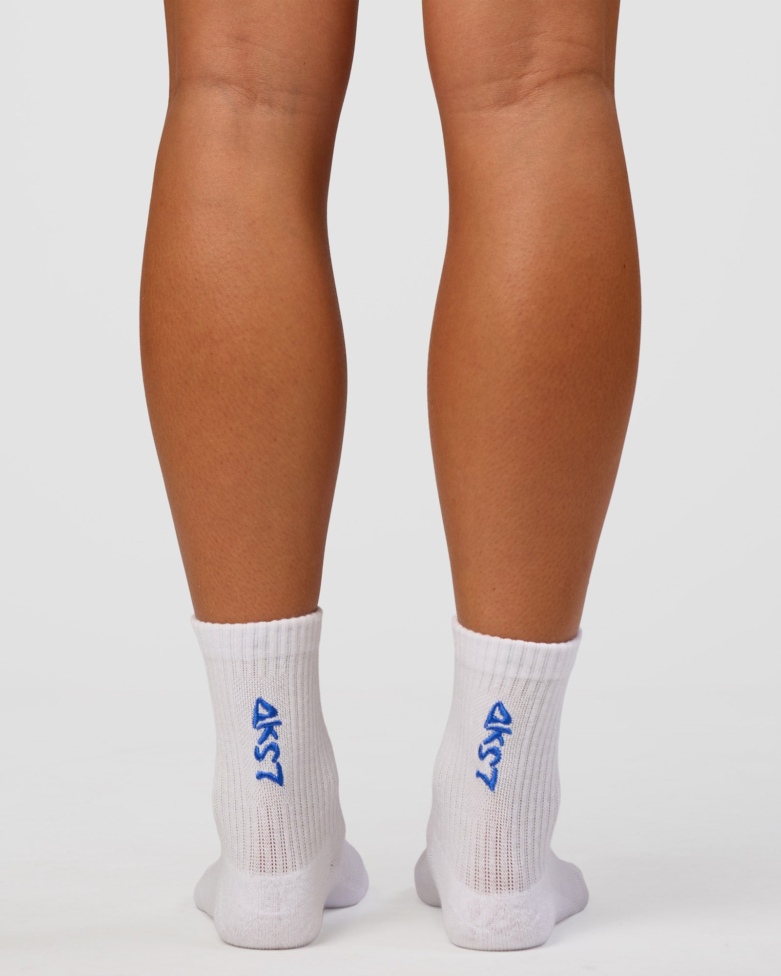 Set The Standard Quarter Socks - White-Electric Indigo