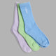 Signal 3 Pack Crew Socks - Cornflower Blue/Pale Lilac/Green Fig