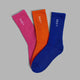 Signal 3 Pack Crew Socks - Impact Orange/Galactic Cobalt/Magenta
