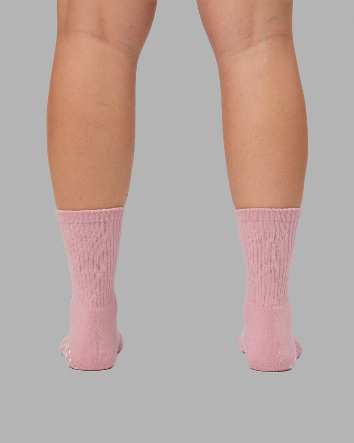 Signal Crew Grip Socks - Muted Pink-White