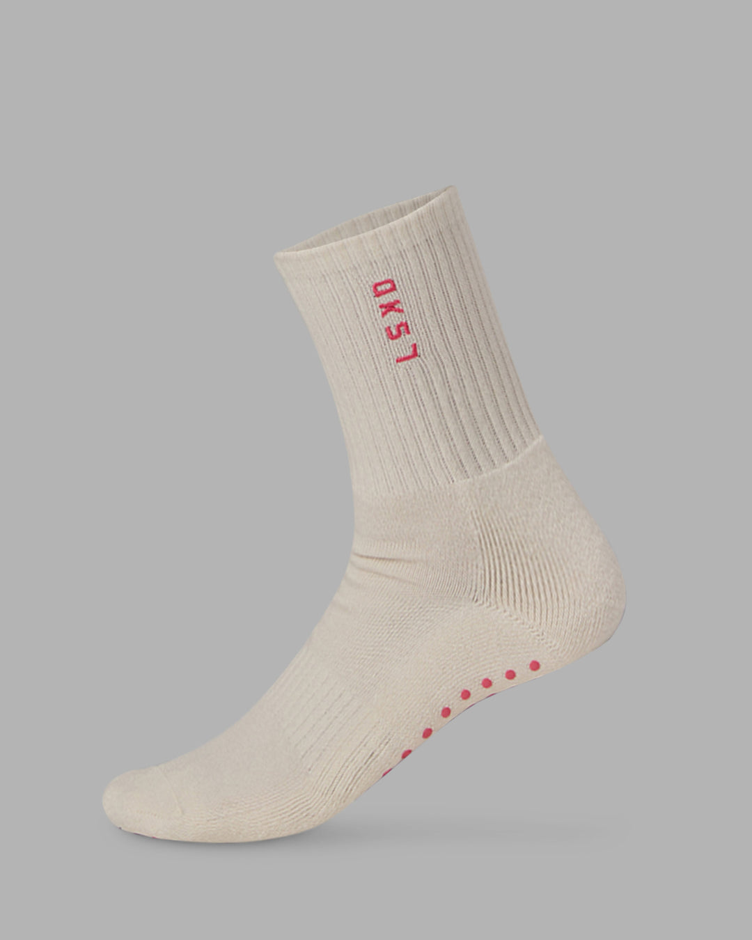 Signal Crew Pilates Grip Sock - Off White-Pink Lemonade