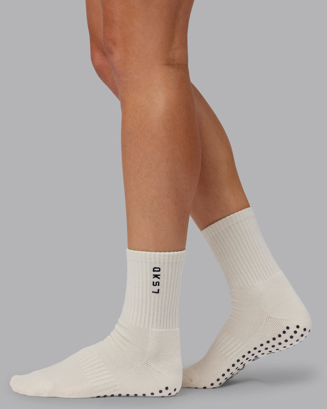 Signal Crew Pilates Grip Sock - Off-White Future Navy