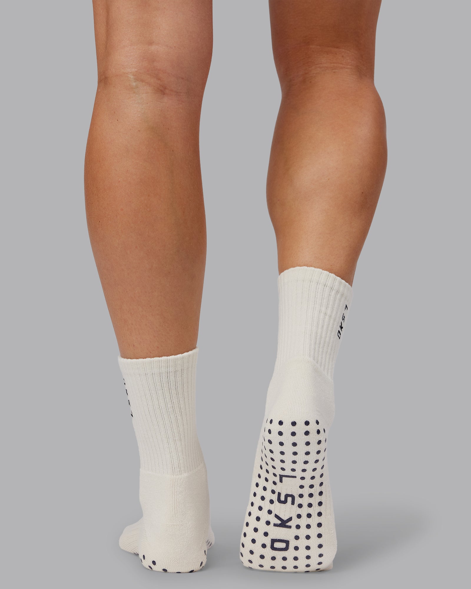 Signal Crew Pilates Grip Sock - Off-White Future Navy