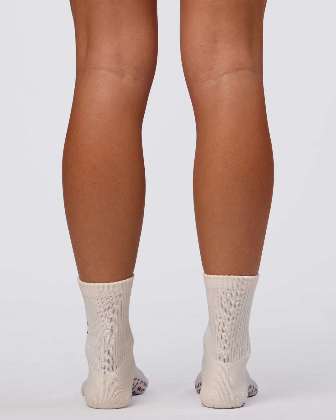 Signal Pilates Crew Grip Socks 2.0 - Off White-Fresh Purple