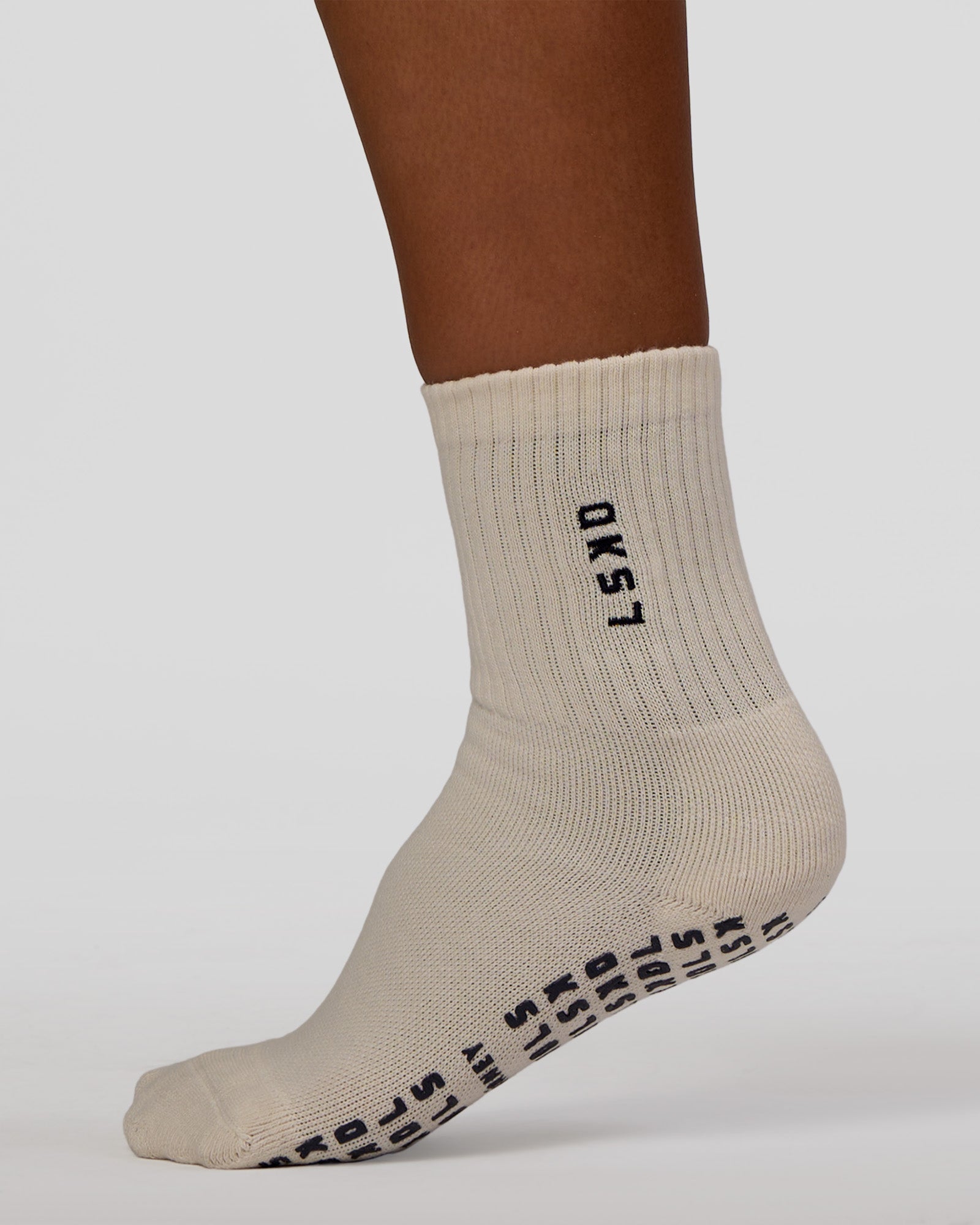 Signal Pilates Crew Grip Socks 2.0 - Off White-Future Navy