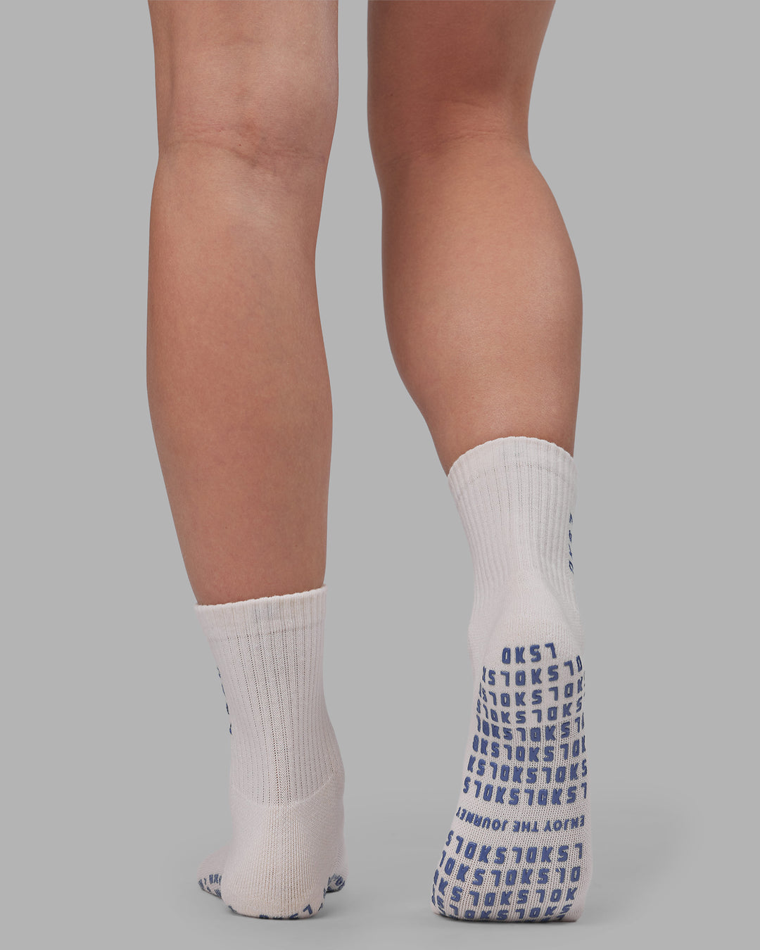 Signal Pilates Crew Grip Socks 2.0 - Off White-Power Cobalt
