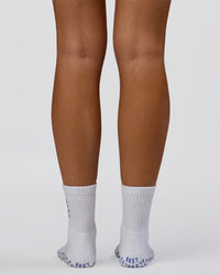 Signal Pilates Crew Grip Socks 2.0 - Off White-Palace Blue