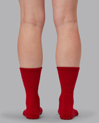 Signal Crew Pilates Grip Sock - Cherry Lacquer-Marshmallow