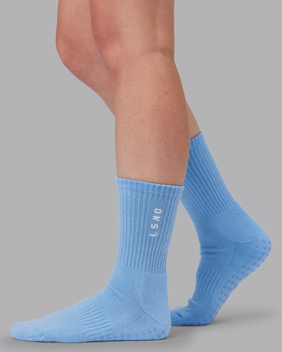 Signal Crew Pilates Grip Socks - Glacier Lake-White