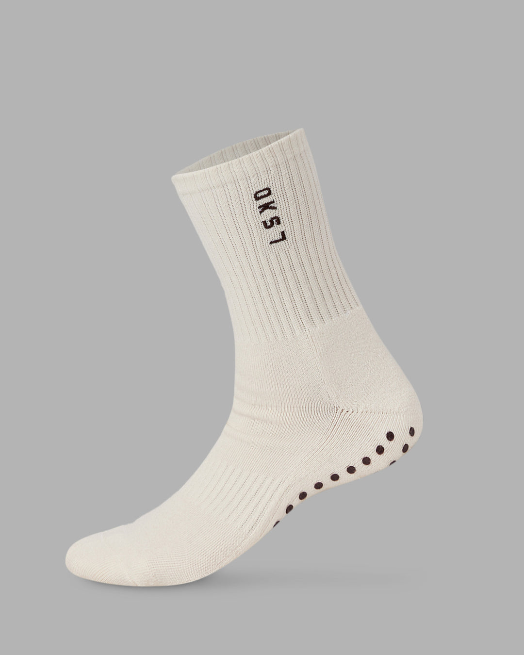 Signal Crew Pilates Grip Socks - Off White-Chocolate Martini