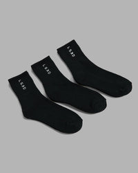 Signal 3 Pack Quarter Sock - Black-White