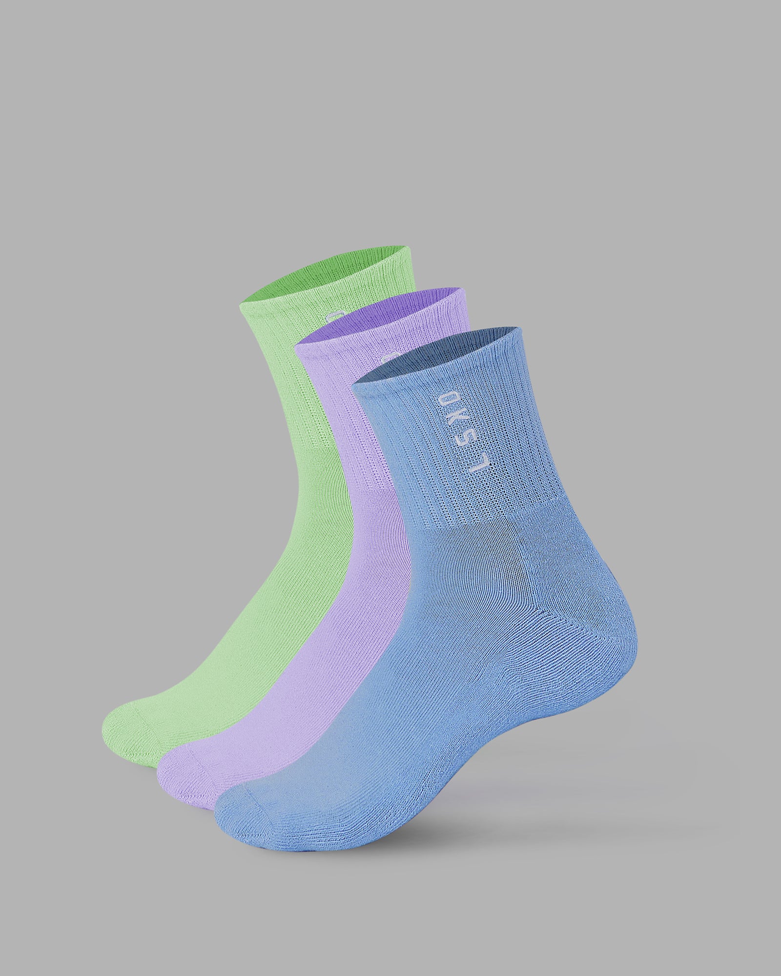 Signal Quarter Socks 3 Pack - Cornflower Blue/Pale Lilac/Green Fig