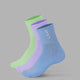 Signal 3 Pack Quarter Socks - Cornflower Blue/Pale Lilac/Green Fig