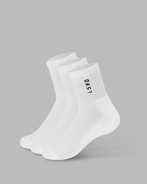 Signal Quarter Socks 3 Pack 2.0 - White-Black | LSKD
