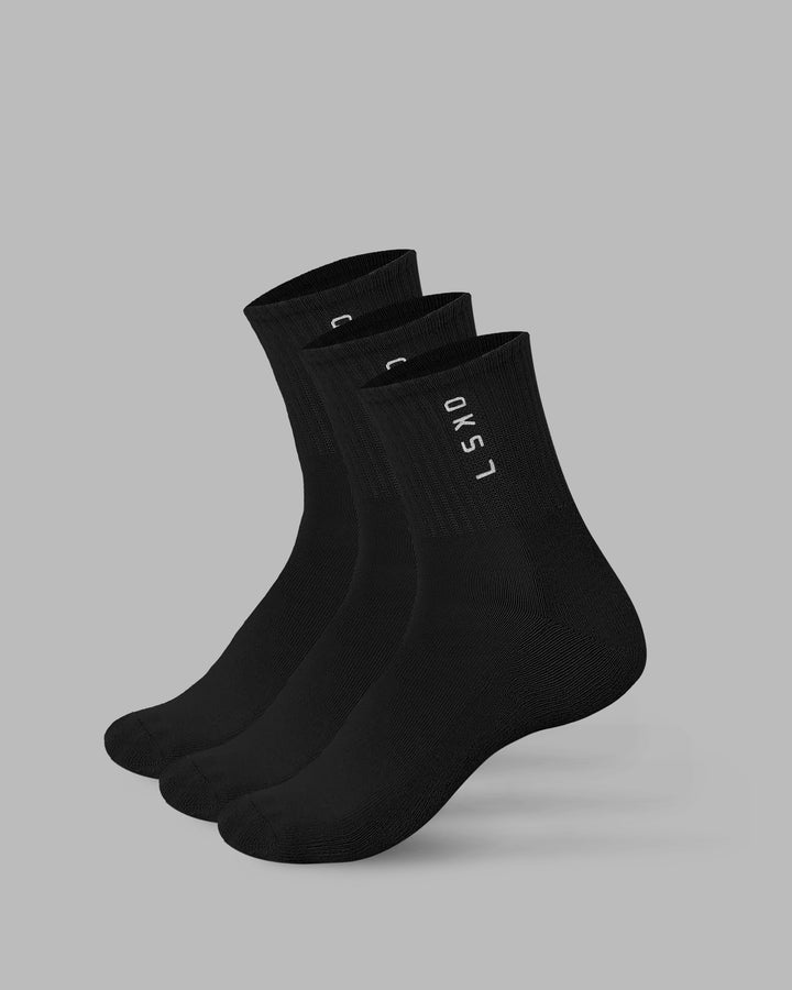 Signal 3 Pack Quarter Socks - Black-White
