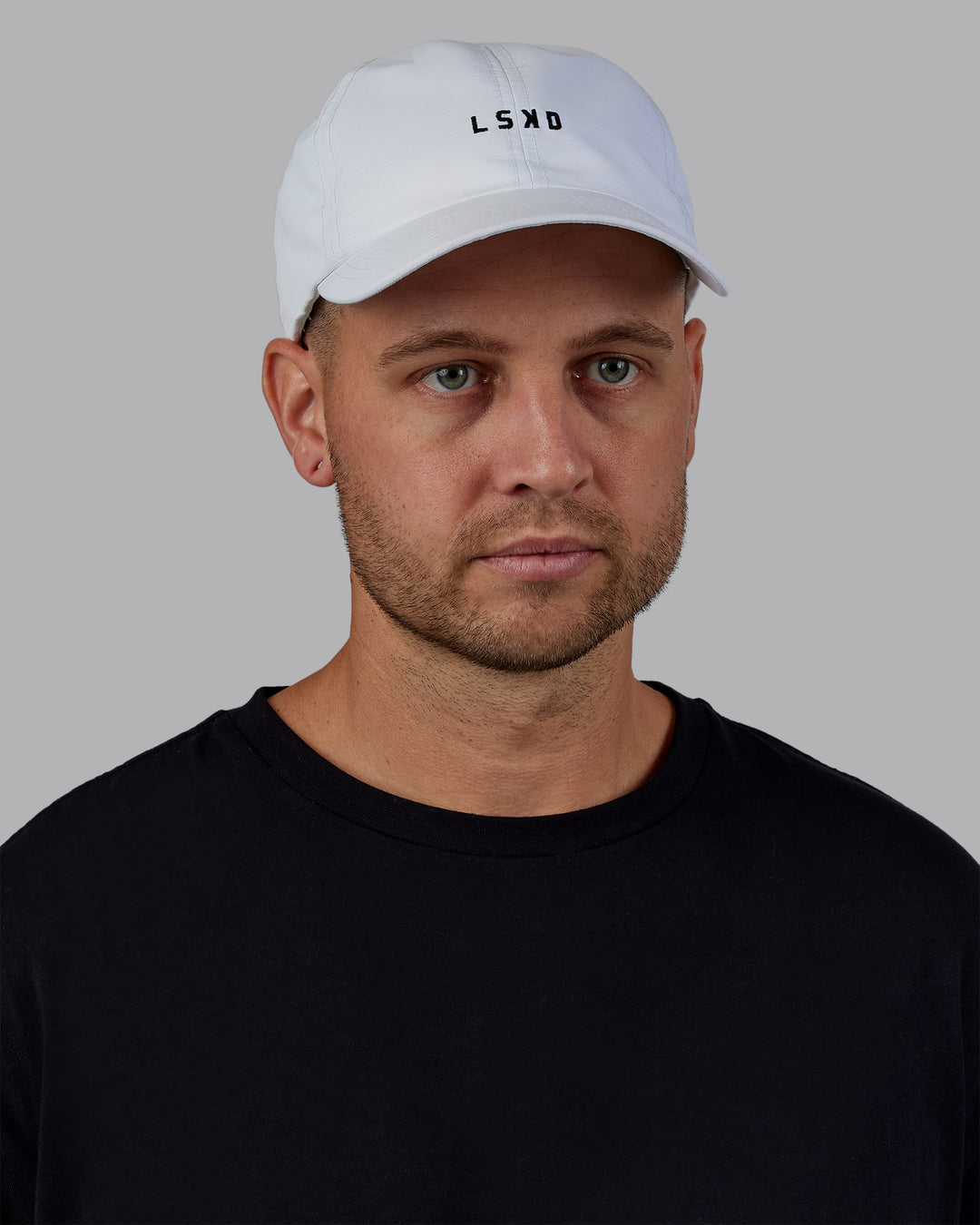 Man wearing Train Cap - White-Black | Model:Macca | Size:OS