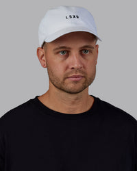 Man wearing Train Cap - White-Black | Model:Macca | Size:OS