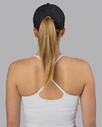 Woman wearing Train Cap - Black-White