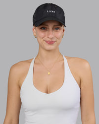 Woman wearing Train Cap - Black-White