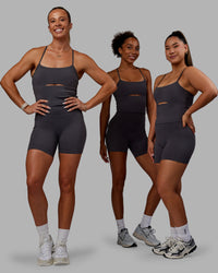 Women wearing Bree Masters Fusion Ultra High-Rise 6" Short Pockets - Stormy
