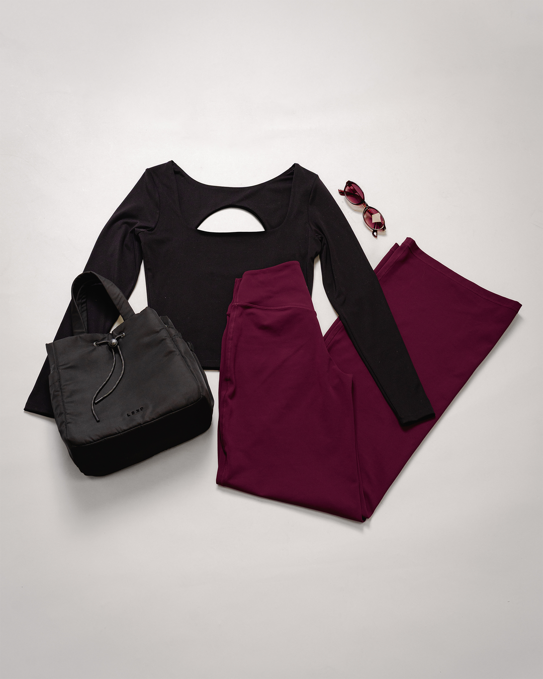 Flat lay Show It Off Long Sleeve Top - Black